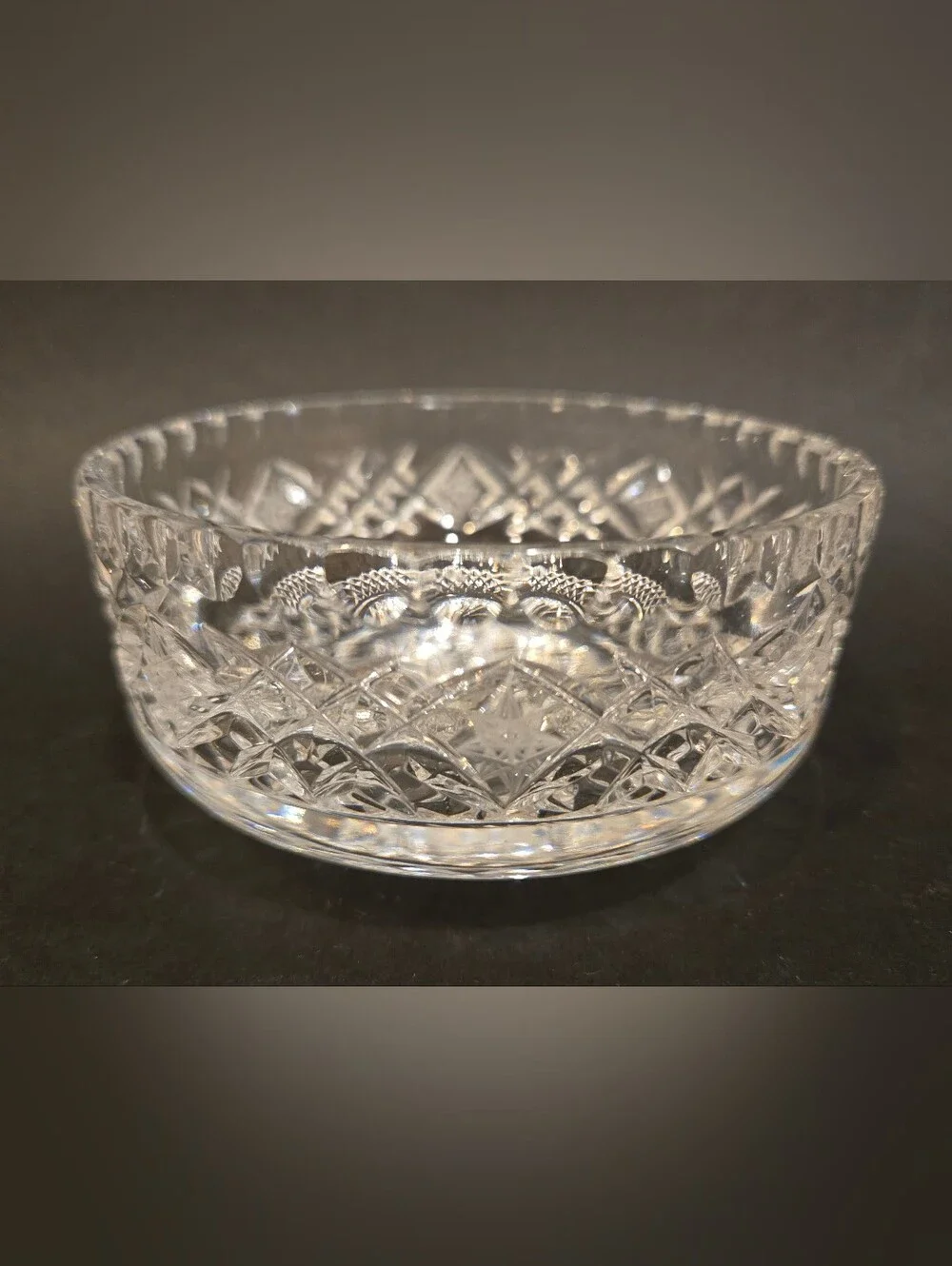 Clear Cut Crystal Glass Candy Dish-serving Bowl Clear